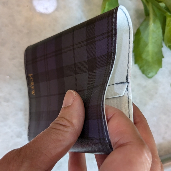 J. Crew Stainless Steel Flask Purple Plaid Cover - Picture 8 of 9